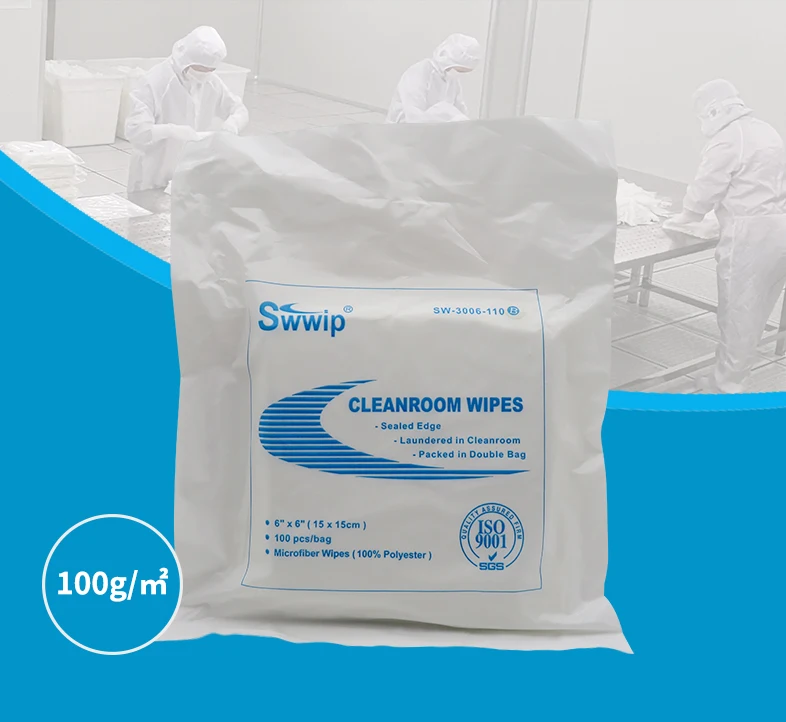 6inch Micro Fiber Cleanroom 6 x 6 Inch Microfiber Optical Clean Room Wipes