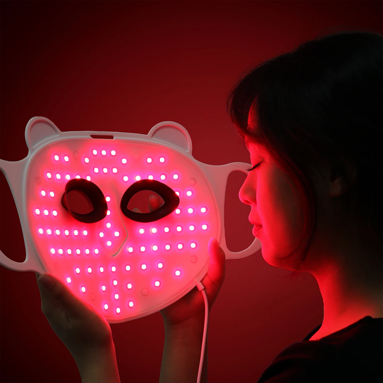 Sunsred New Design Wholesale Led Beauty Face Mask Infrared 4 in One Led Face Mask Red Silicone