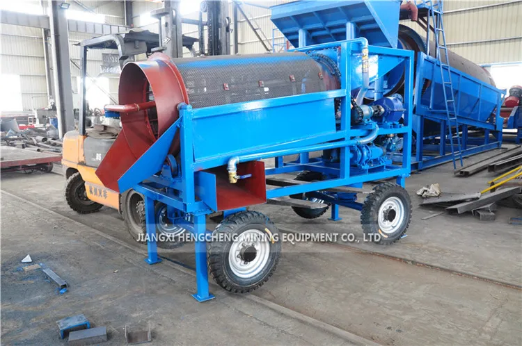 Alluvial Gold Mining Equipment Diesel Engine Mobile  Trommel Screen Price Portable Diamond Wash Plant For Sale