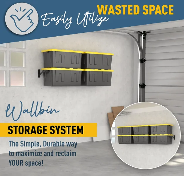 27-Gallon Bins Overhead Bin Rack for Container Ceiling Mount Adjustable Width Garage Storage Rack