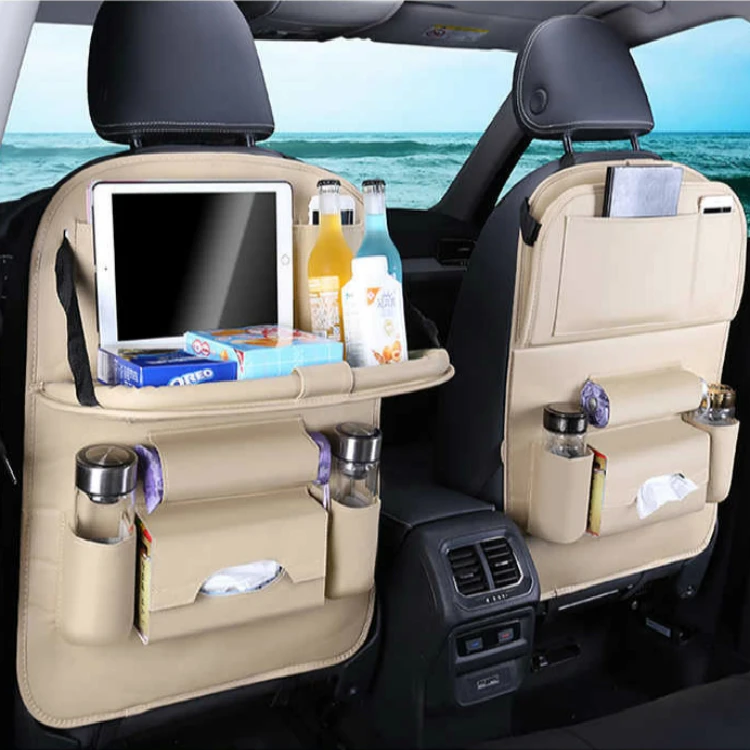 Factory Direct PU Car Kids Back Seat Organizer Baby Auto Seat Back Protector With Tablet