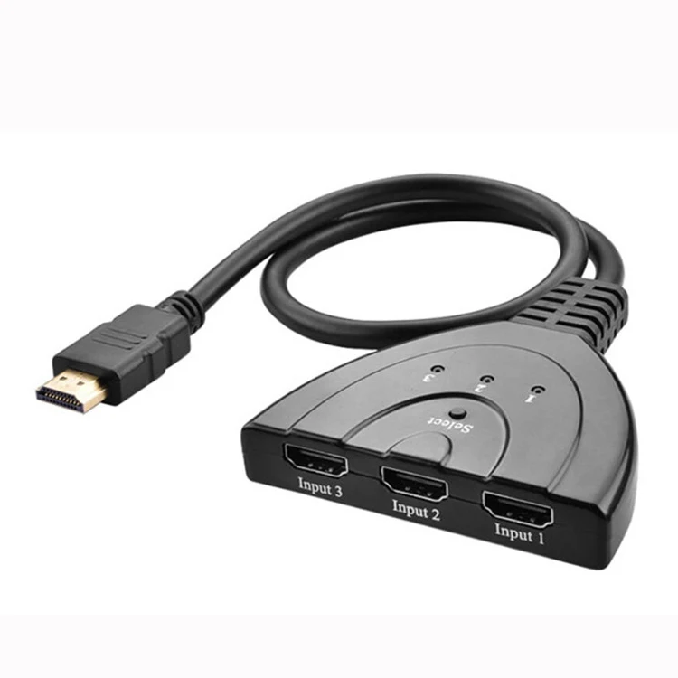 Mini 3 Port HDTV Splitter Adapter Cable 1080P HD Video Switcher Adapter 3 In1 Port Hub for Xbox PS4 DVD HDTV Converter Cable