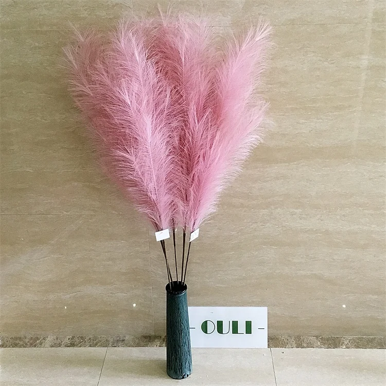 S-1174 Hot Selling INS Style Artificial Dried Decorative Pink Pampas Grass Wedding Backdrop Decoration
