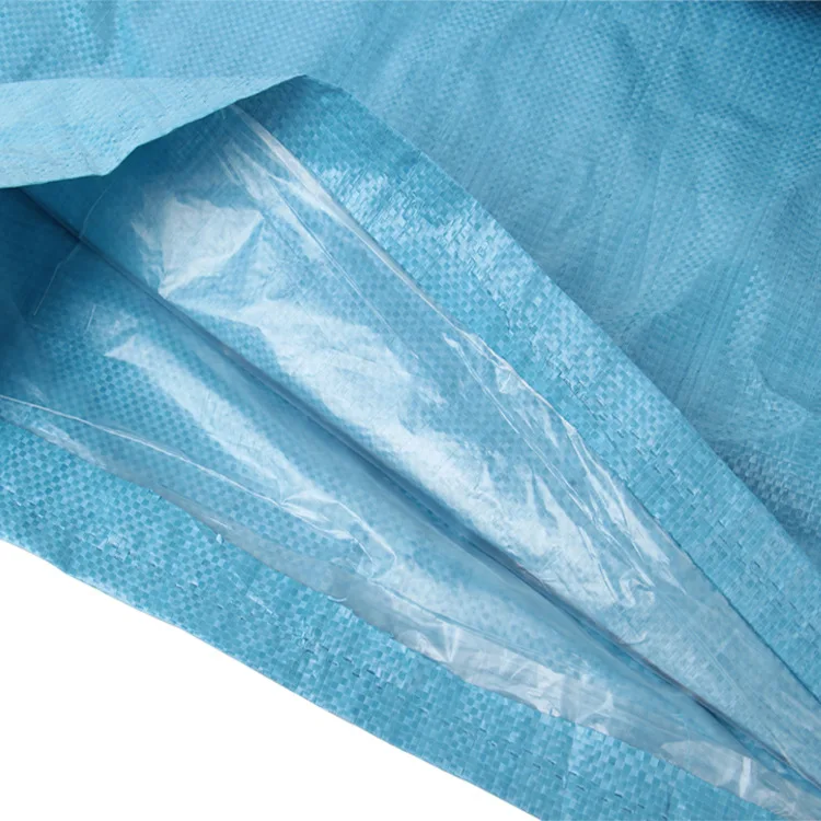 Woven Sack Grain Flour Large Bags with PE Liner Customized 20kg 25kg 50kg Factory Supply Blue Agriculture Fruit Bags Heat Seal