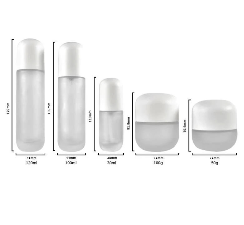 Wooden Cap Pump Lotion Bottle 30ml 50ml 100ml 120ml Skin Care Cosmetic Set 50g Glass Hand Cream Jar with white Cap