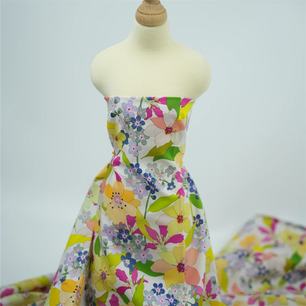 100% bci oeko-tex cotton poplin print fabric custom designs digital printing liberty london organic cotton fabric woven