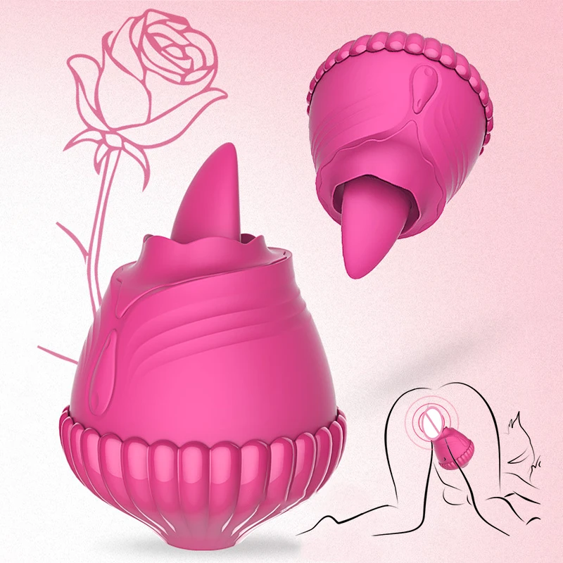 2022 High quality silicone rose vibrator clit licking sucker clitoral stimulator tongue vibrator for women