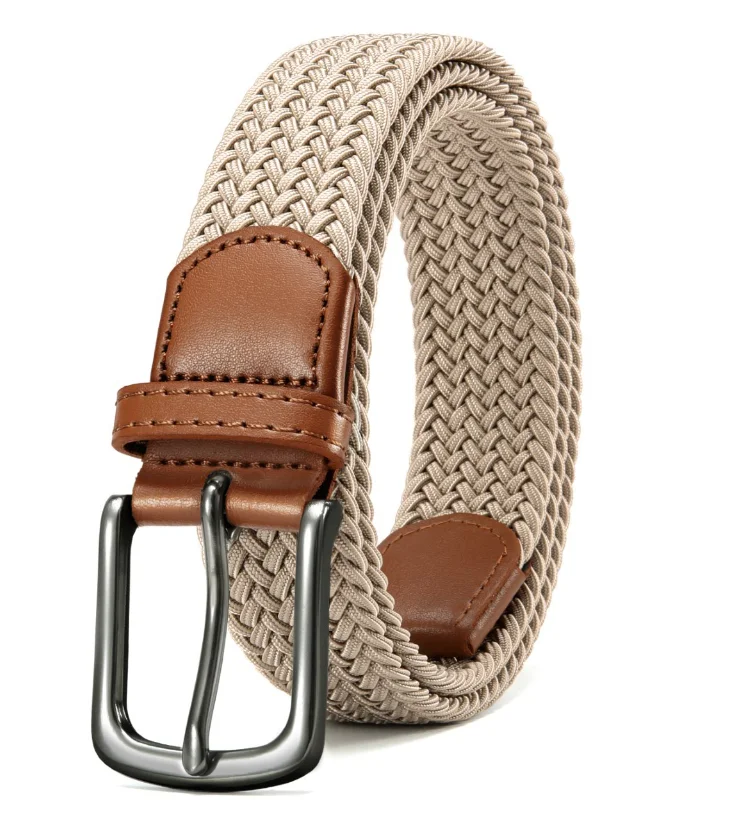 Woven Stretch Braaided Belt Wholesale High Quality Customized Elastic Stretch Waist Adjustable Wed Canvas Belts for Man Women