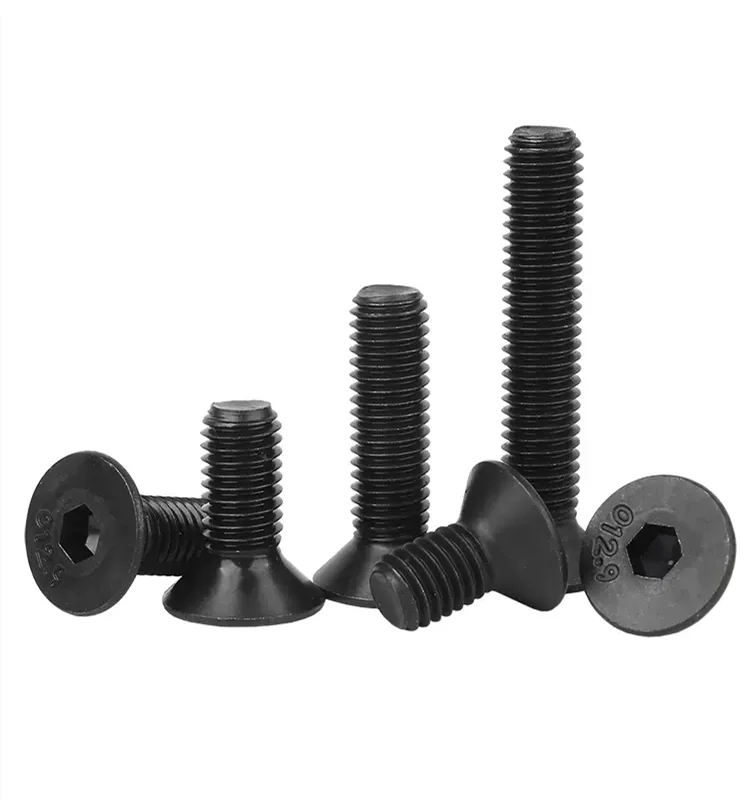 Black Screw Flat Head Hex Socket Countersunk Allen Bolts Din7991 Black Oxide Full Thread Stainless Steel Machine Screws