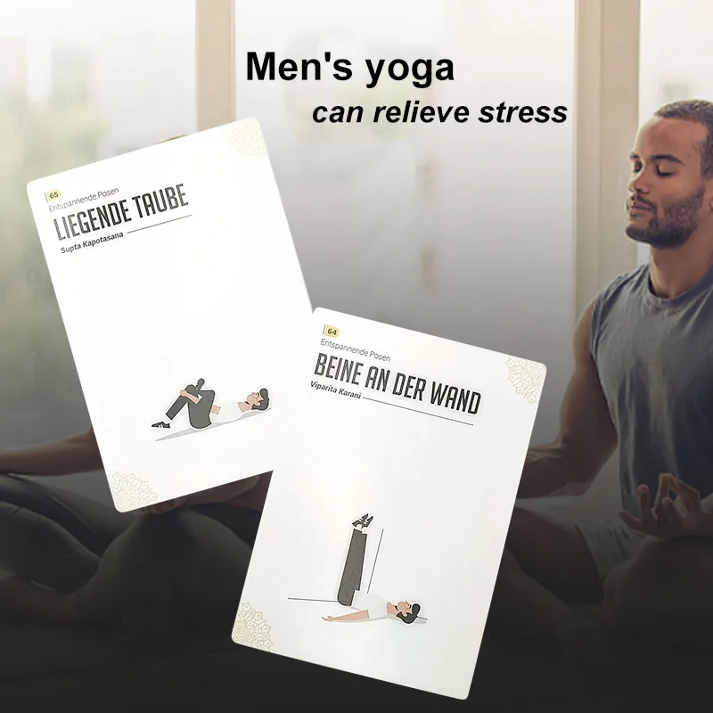 Design Premium Adult Meditation Exercise Game Flash Card Asana Sequence Yoga Poses Deck Cards With Instructions