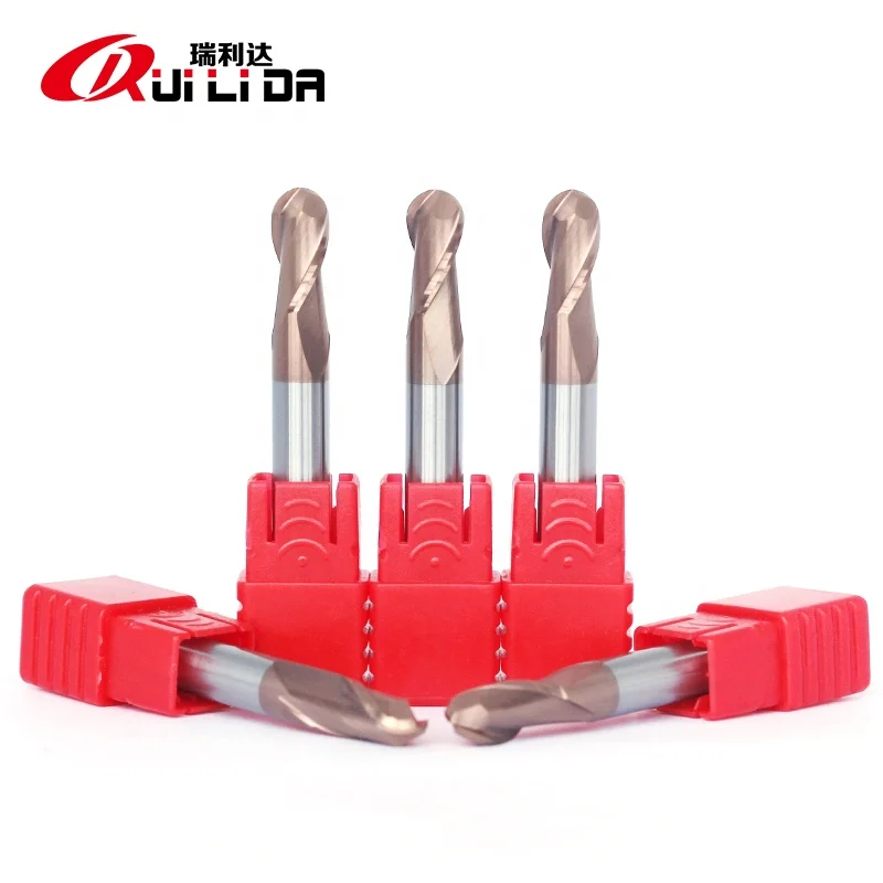 RLD HRC55 heat resistant carbide 6mm ball nose end mills 2 flutes wholesale