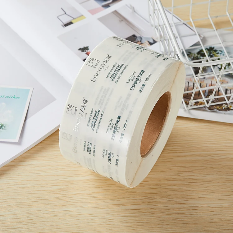 Waterproof Transparent Cosmetic Private Label Clear Label Adhesive Cosmetic Stickers