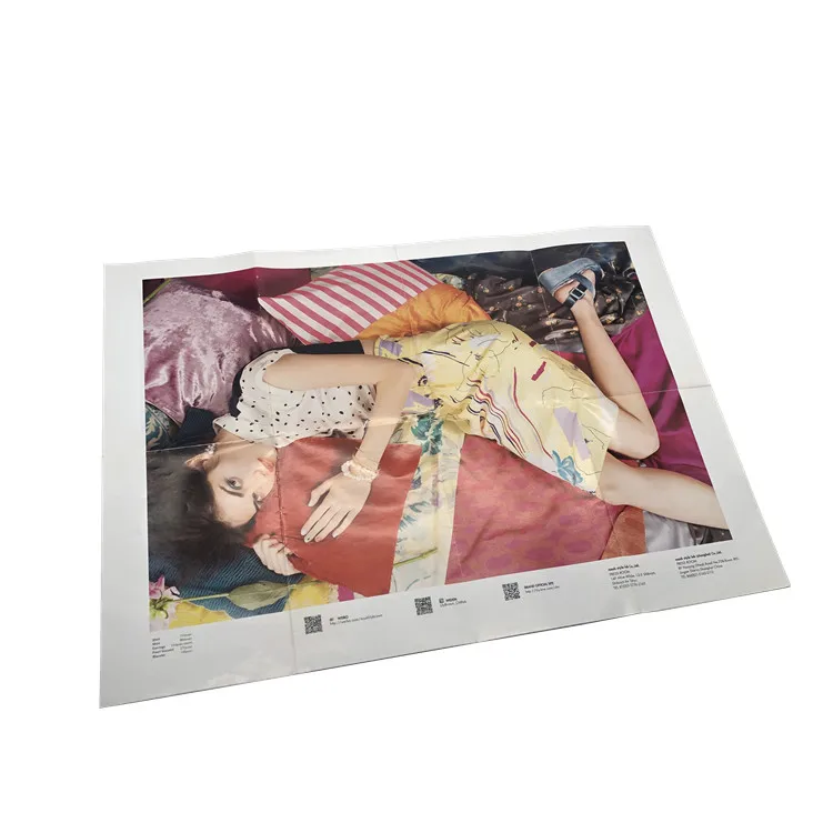 High quality custom offset print A3 full color folding poster printing for advertising