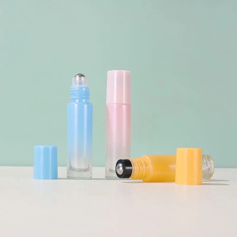 Wholesale colorful pearl 10ml roll on glass bottle