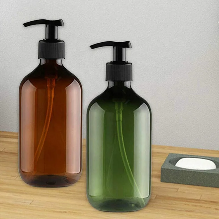 500ml 16oz Empty Boston Round Clear Amber Room Spray Bottle with Trigger Sprayer and Silicone Sleeve for Cleaning