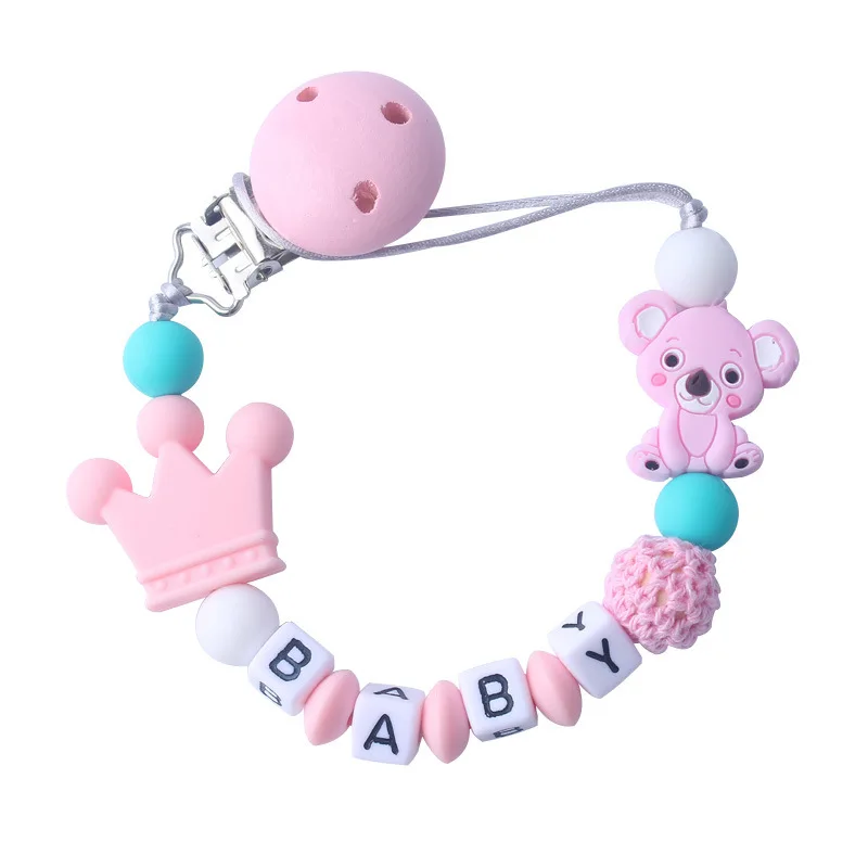 Wholesale Custom Personalized Eco-Friendly Teething Nipple Holder chain anti drop chain Baby Pacifier Clips