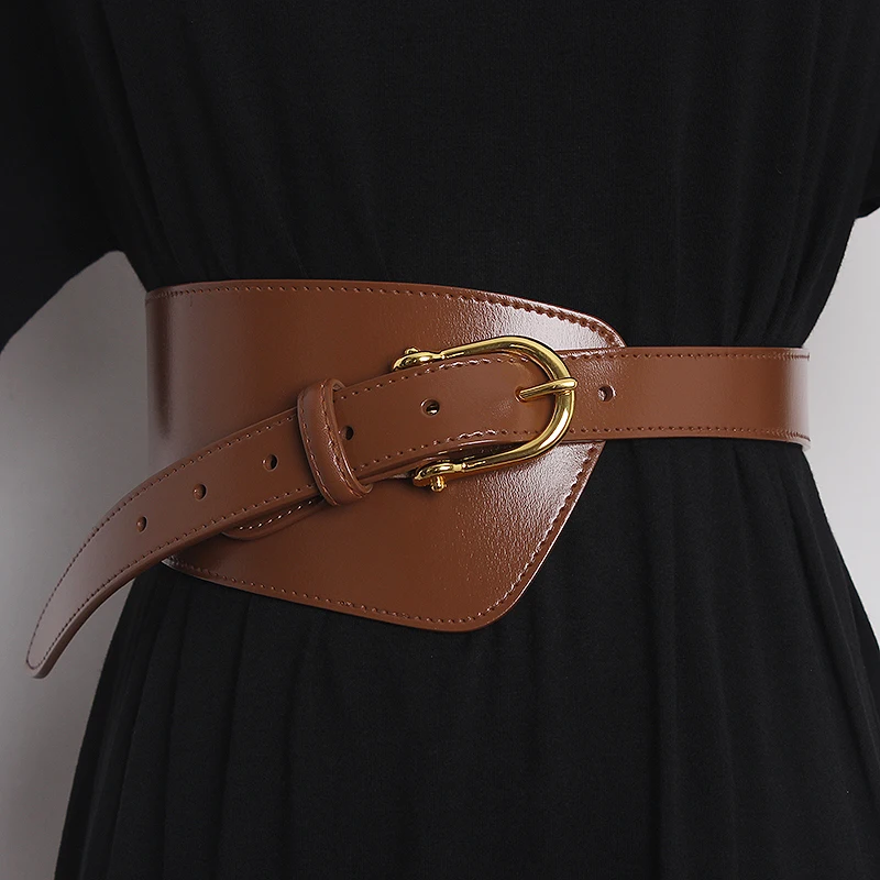 New Fashion irregular Genuine Leather belt wide belts for women Decorative dress waistband belts