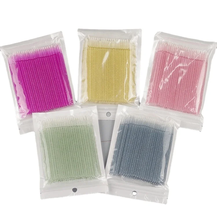 Новинка 2021, 100 шт., прозрачные блестящие накладные ресницы для очистки, без ворса, для наращивания ресниц, Микро Кисти