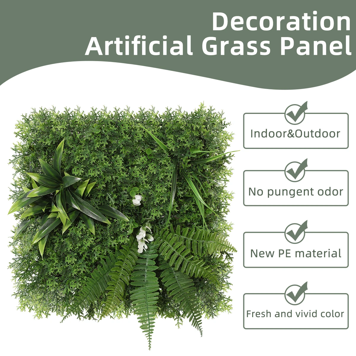 FXP172-30 2024 New Products Lawn Decor 30*30cm Artificial Plants Walls For Garden Decoration