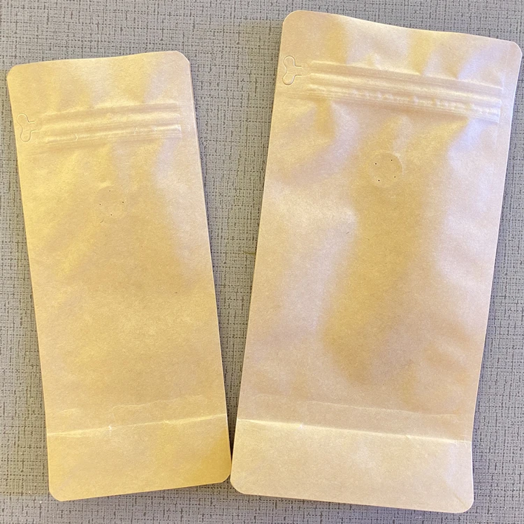 Customized Gravure Printing OEM Zipper Top Three Side Seal Ziplock Kraft Paper Food Packaging Bag