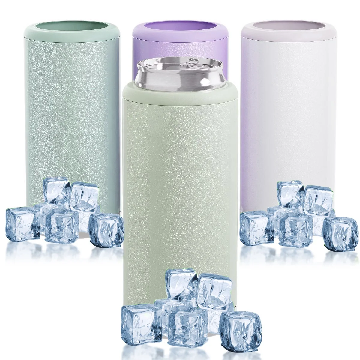 12 oz Stainless Steel Double Wall Insulated Slim Cooler Cup