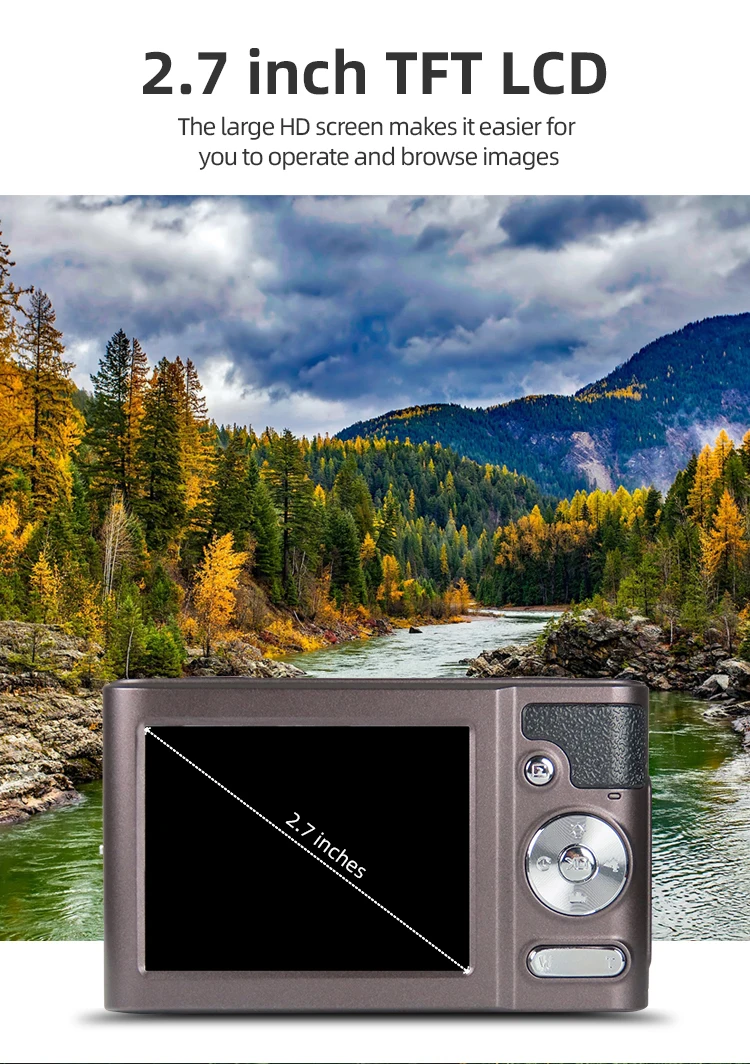 2.7 Inch Rechargeable 30MP Compact Cameras for Teens FHD Children Video Camera Digital Students Cameras