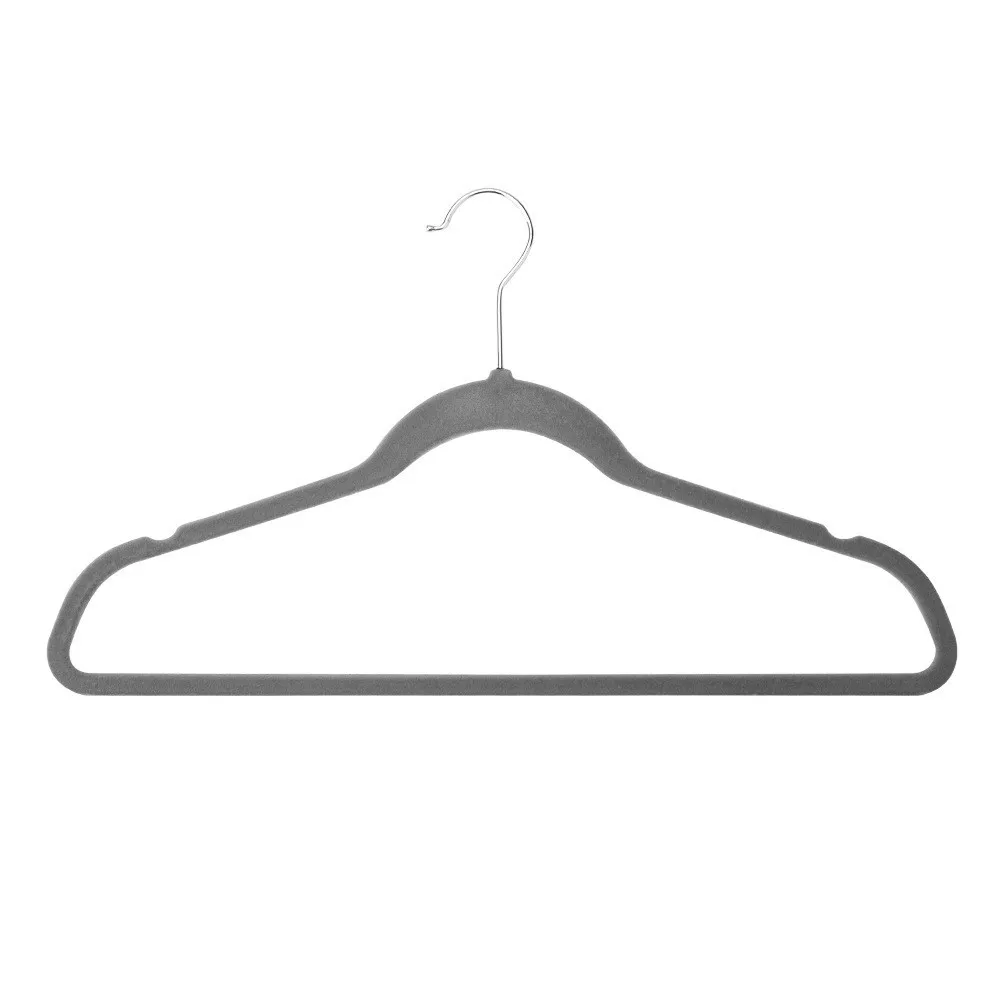 Factory Wholesale Cheap Non Slip Clothes Velvet Hangers,Slim Cloths Hangers with Bar
