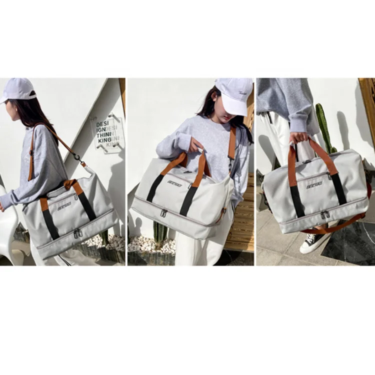 Traveling bag hand - held short - distance travel luggage large - capacity lightweight dry - wet separation exercise bag