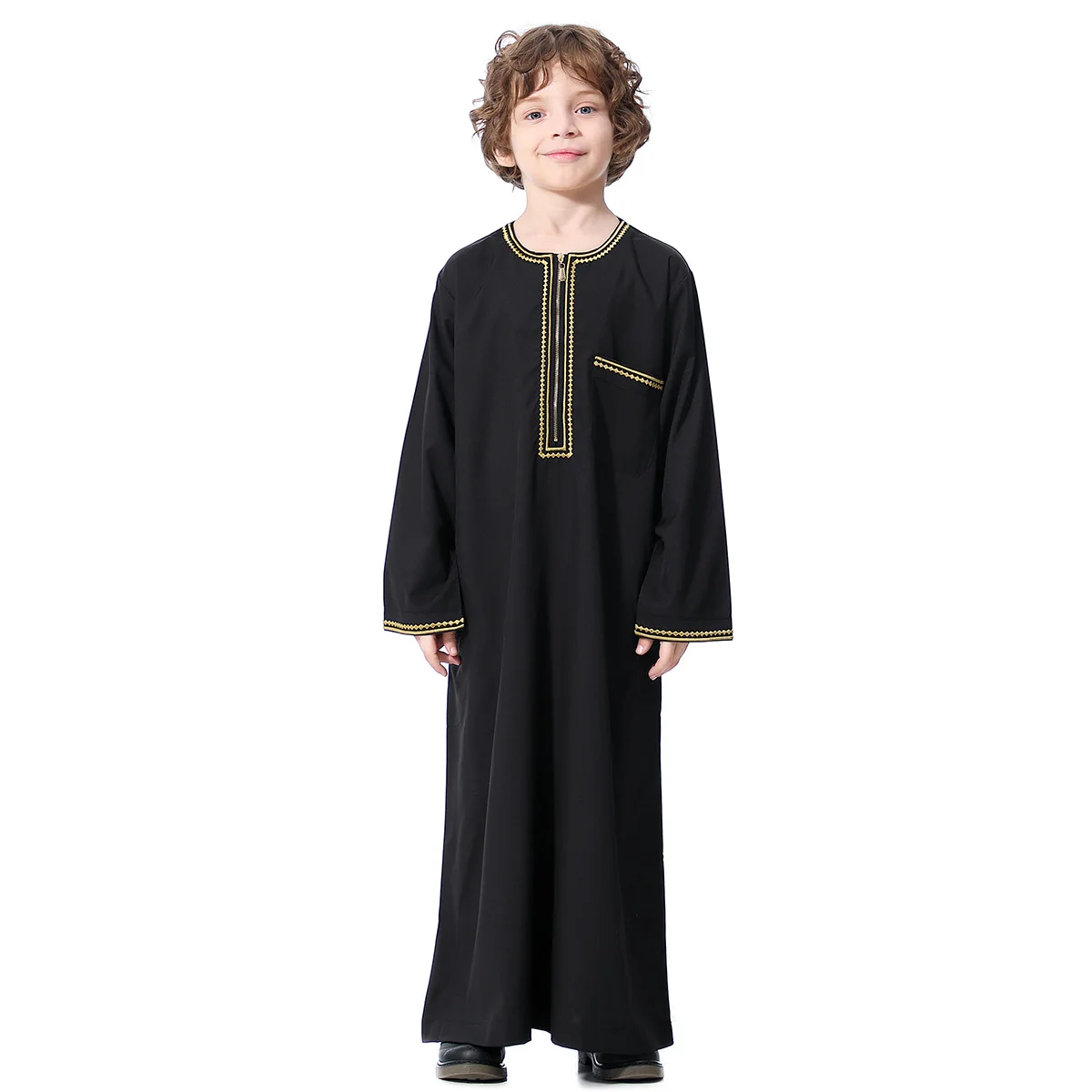 Оптовая продажа Jubba Thobe Islamic Qamis индейка дети Jubbah марокканская вышивка мальчик