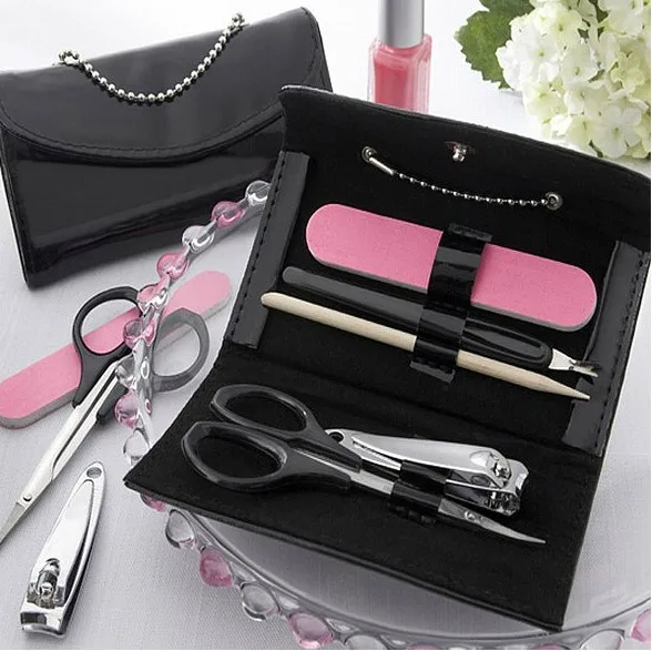 lovely Pink Manicure Set Shower Favors Flip Flop Nail scissor Care Manicure Pedicure Set
