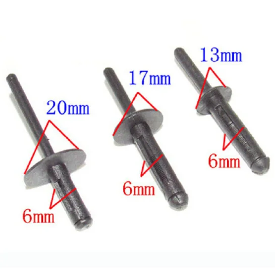 High Quality 25pcs 6mm Hole Black Nylon Rivets Car Trunk Fastener Retainer Clips for X5