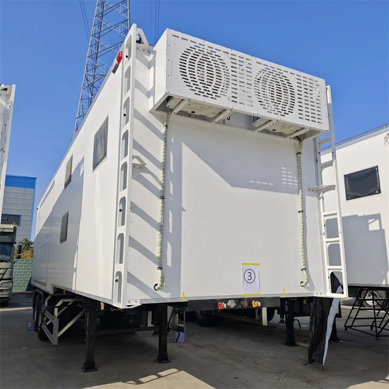 factory customized 3 Axles Semi trailer RV Mobile Office Trailer with living facilities and Communication System for sale