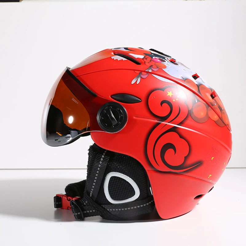 MOON Most Popular CE Certificated Custom high-quality Class Ski Helmet with visor For Snow Sports Helmet