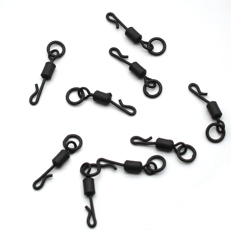 Quick Change Flexi Ring Swivels with Ring Hook UK Size 8  and 11Carp Fishing Accessories QC Kwik Swivels Chod Ronnie Rig