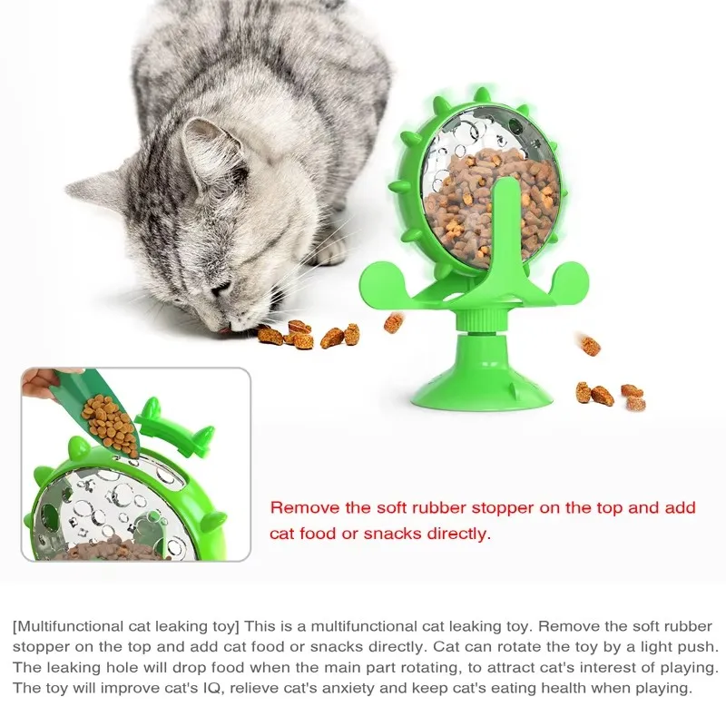 latest design dog cat pet IQ training suction cup spin rotary table turntable windmill slow feeder automatic leaking food toy