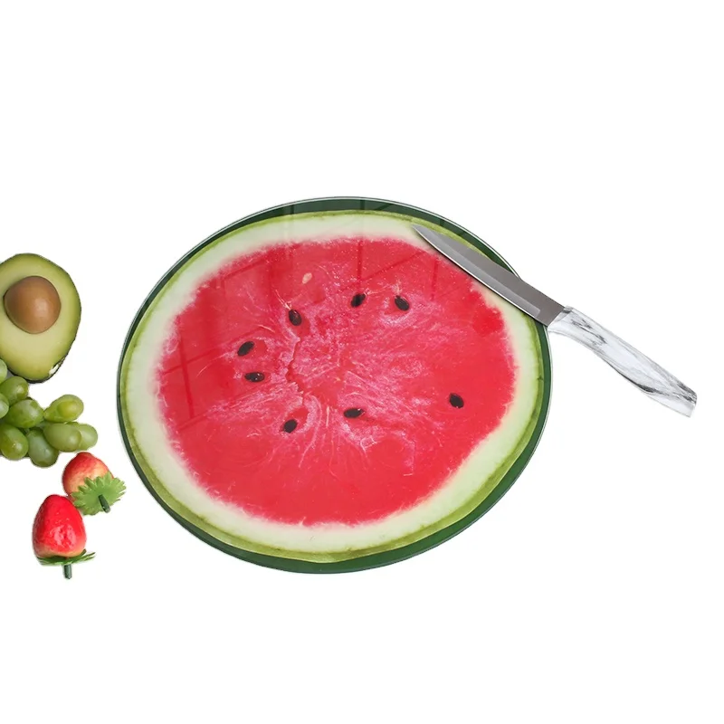 Durable Using Low Price Glass Custom Watermelon Shape Cutting Board