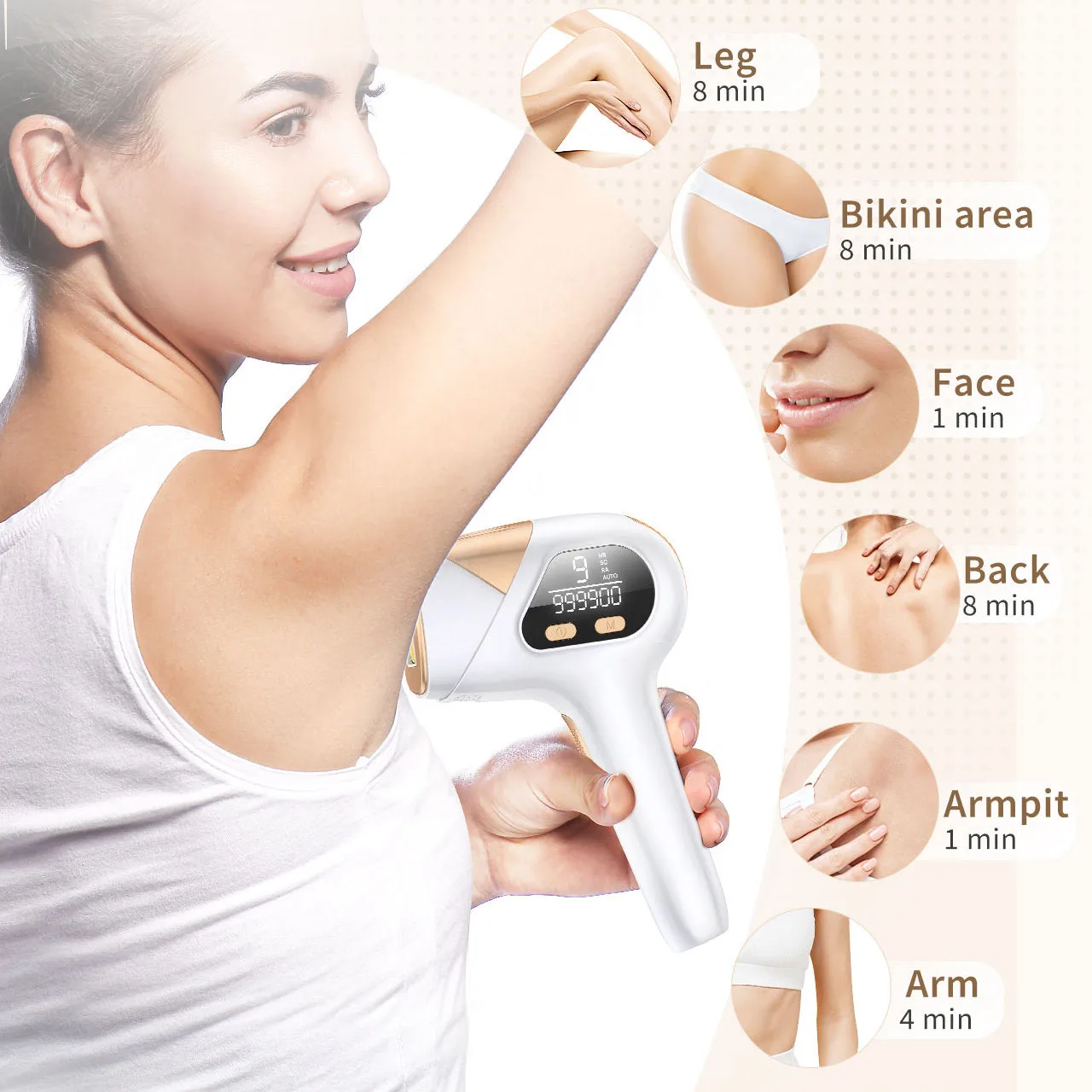 OEM ODM Professional Laser Epilator Painless 999900 Flash Home Use Laser Ipl Hair Removal Device For Women