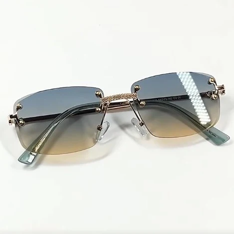 ZhiHeng 2023 Frameless Sunglasses Men Women Fashion Rimless Luxury Square Sun Glasses Ladies Oculos