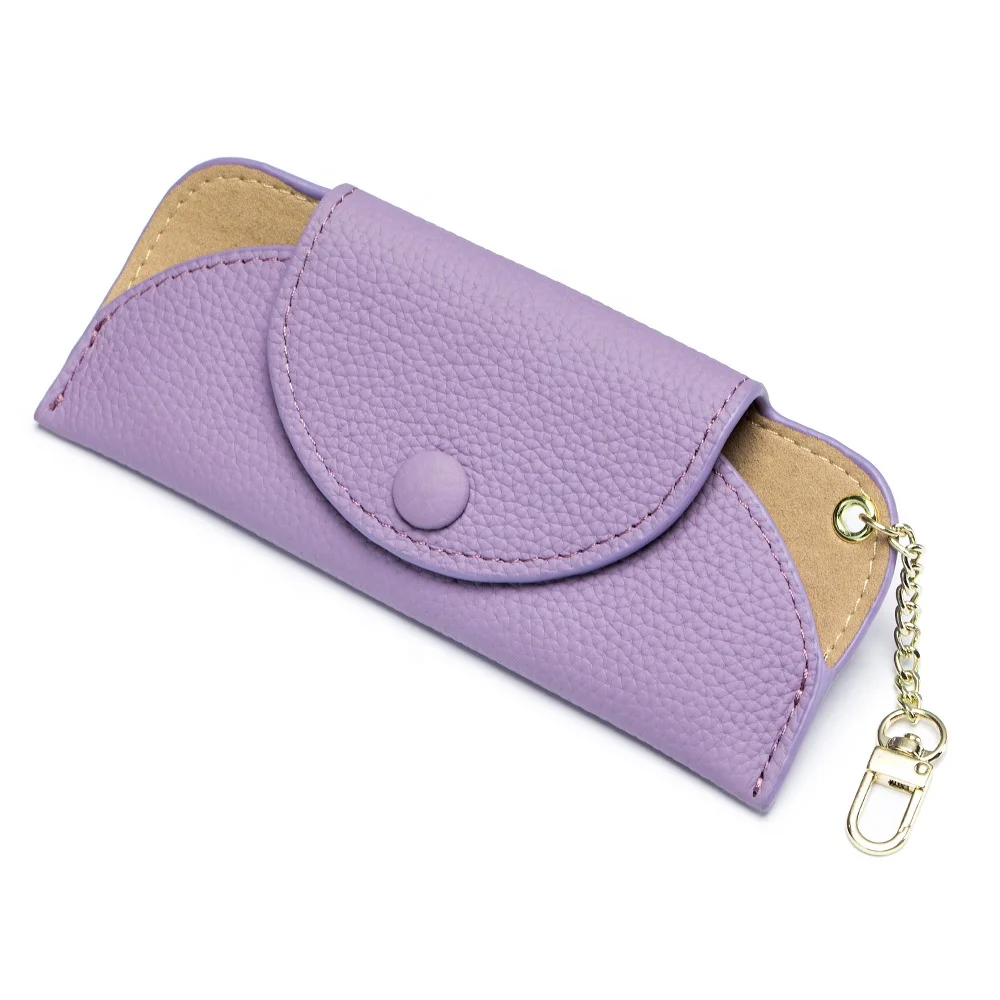 Genuine Leather Portable Sunglasses Bag Luxury Glasses Case Flat Eyewear Holder