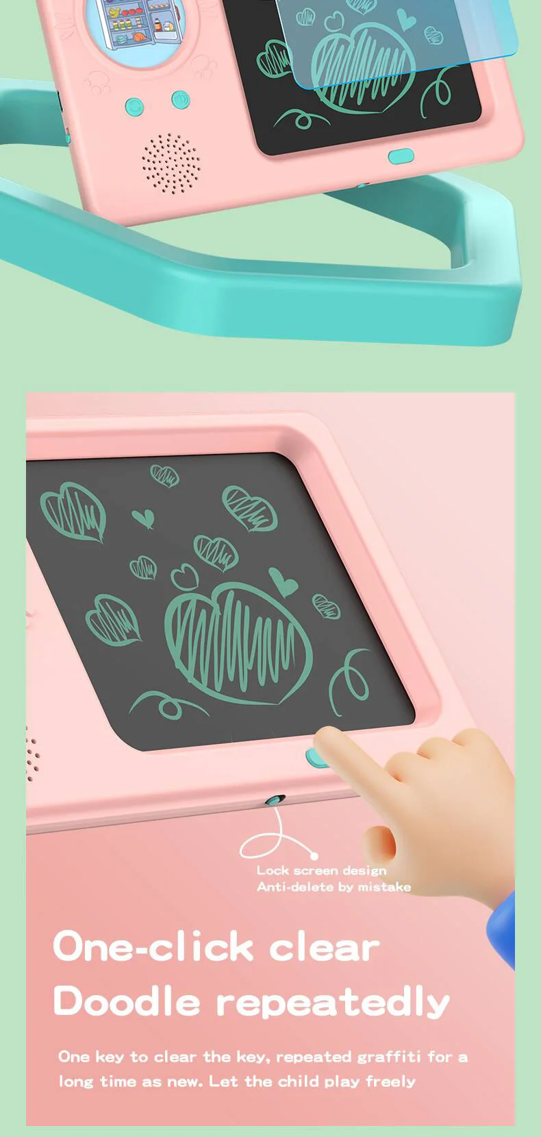 224 Sight Word Education Learning Machine Toy Montessori Drawing Board LCD Writing Tablet Baby Talking Flash Card with 112 Card