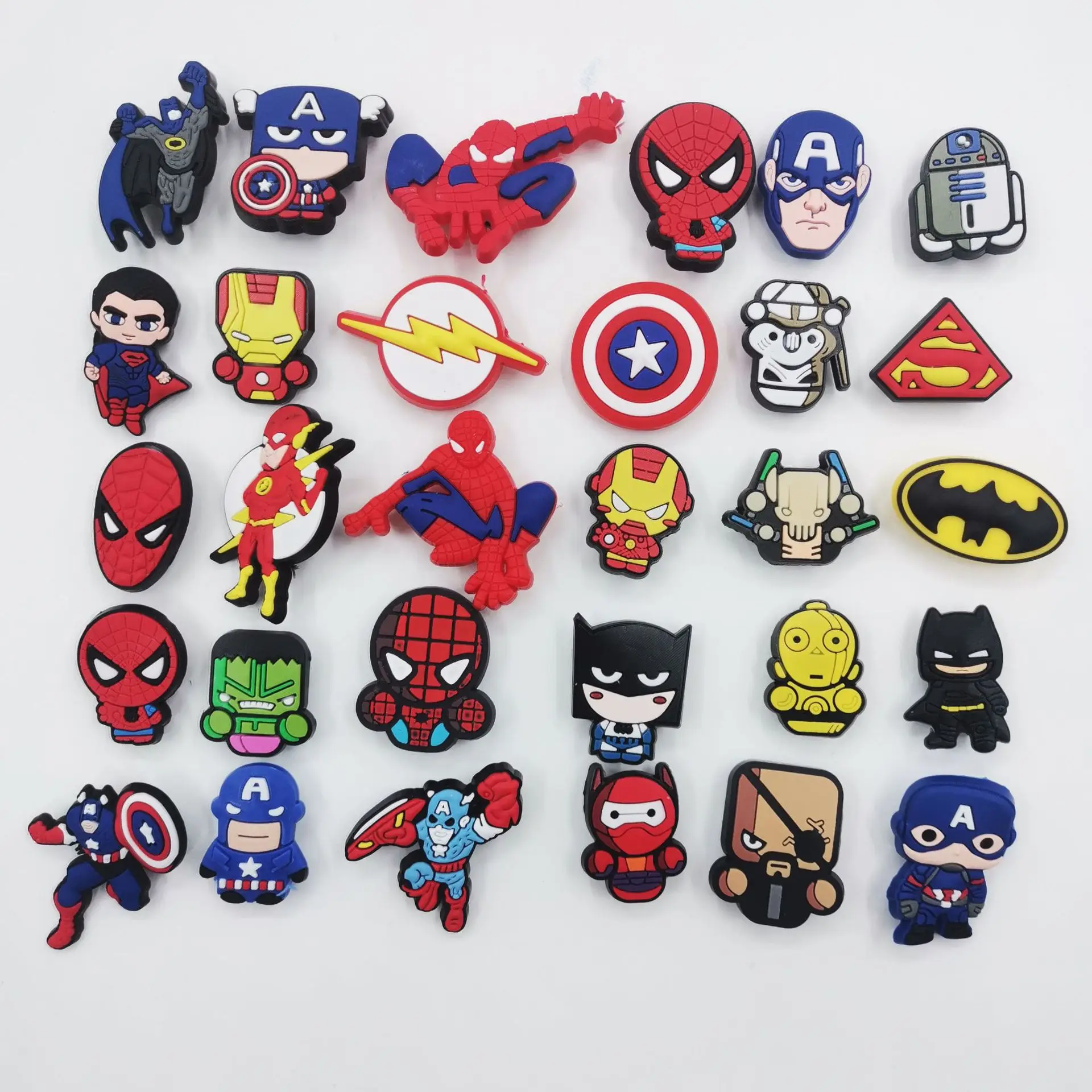 Detective Comics Super hero shoe charm Iron captainamerica Thanos superhero man crocs shoe charms Custom wholesale crock charm