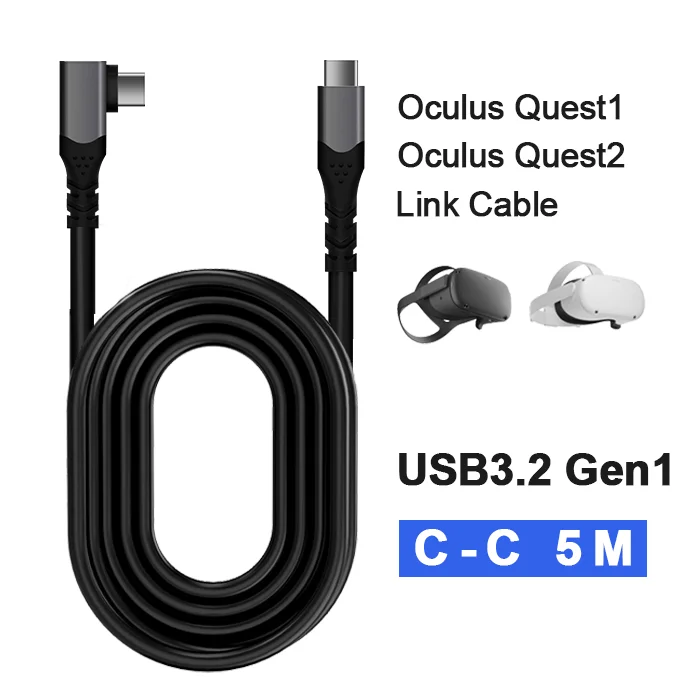 
16ft Fast Charging 60W PD 5Gbps 5m USB 3.2 gen1 Type c Cable for VR Oculus Quest 2 Link Headset  (62503401708)
