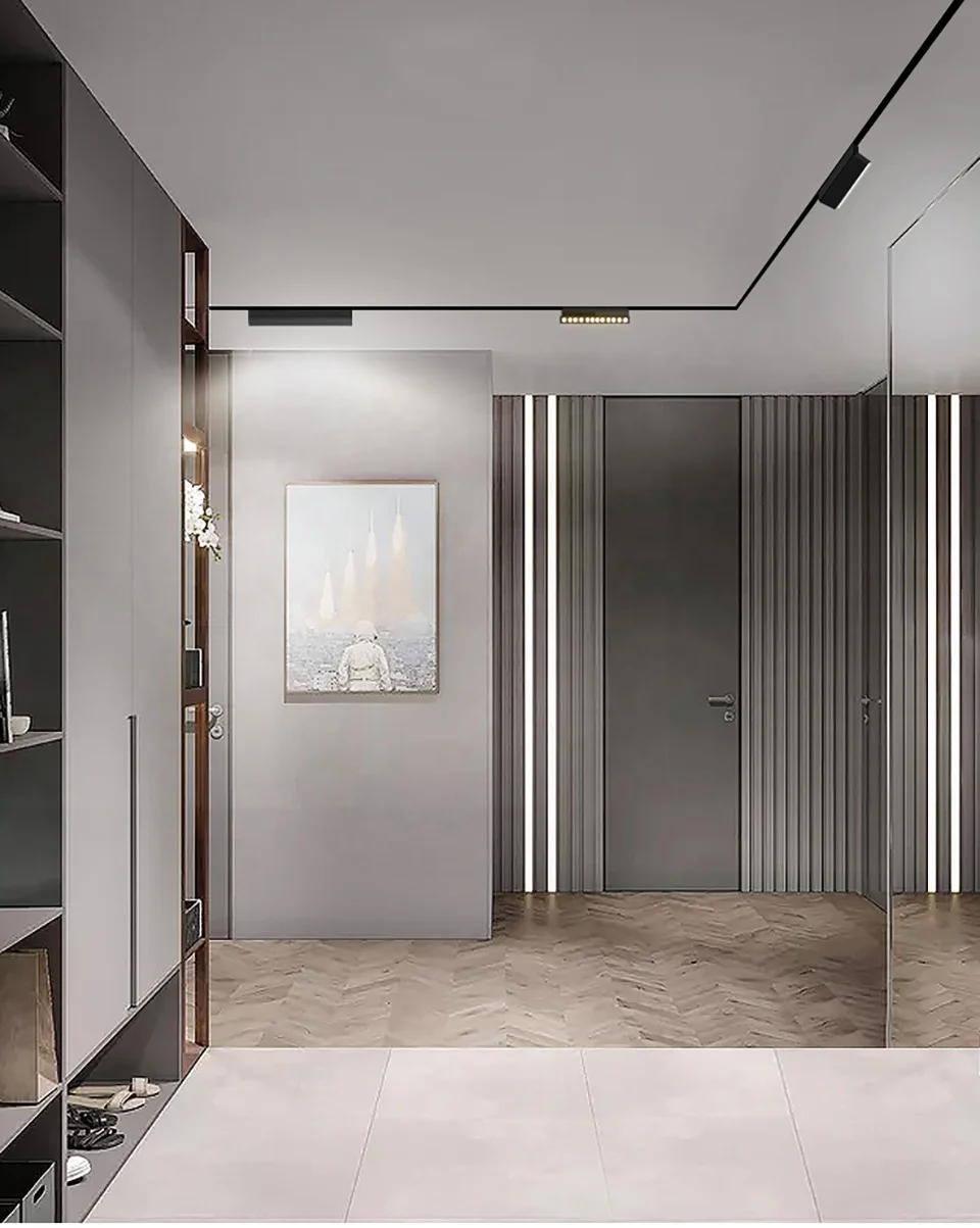 New Design Indoor 48V Aluminium Profiles Magnet Linear Track Lighting System LED Magnetic Ceiling Light For Stretch Ceilings