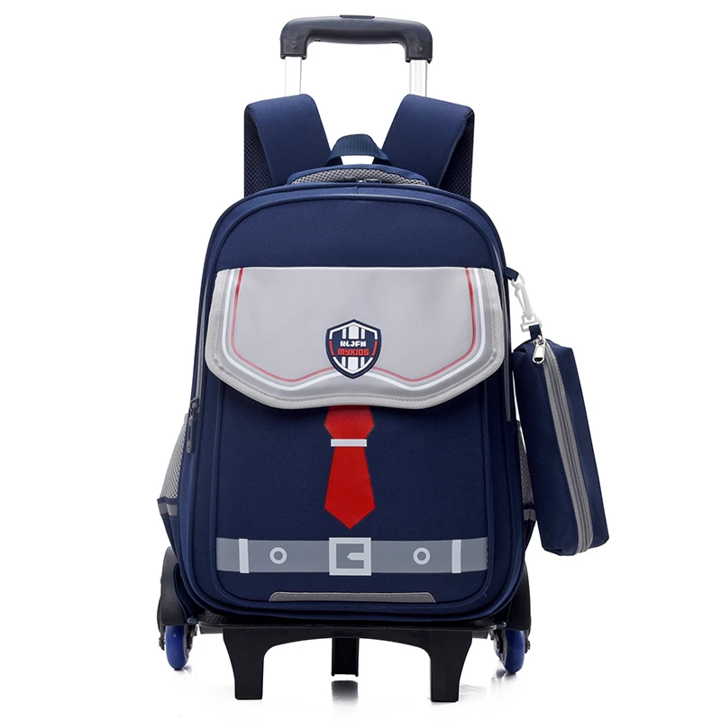 Trolley School Bag with Six Wheels Fashionable School Trolley Bag For Girls Boys Easy Climb Stairs School Bag With Trolley