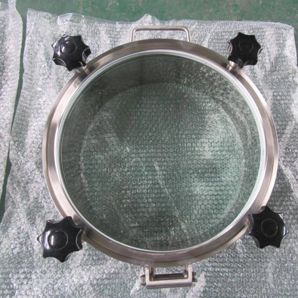 Stainless Steel  314 316 Beer Brewing Equipment Round Pressure Manway with glass pane