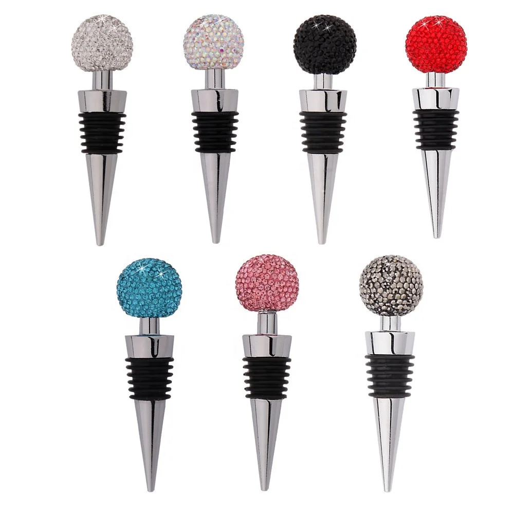 Diamond Reusable Plug Crystal Decorative Wine Beverage Bottle Stoppers Bar Accessories