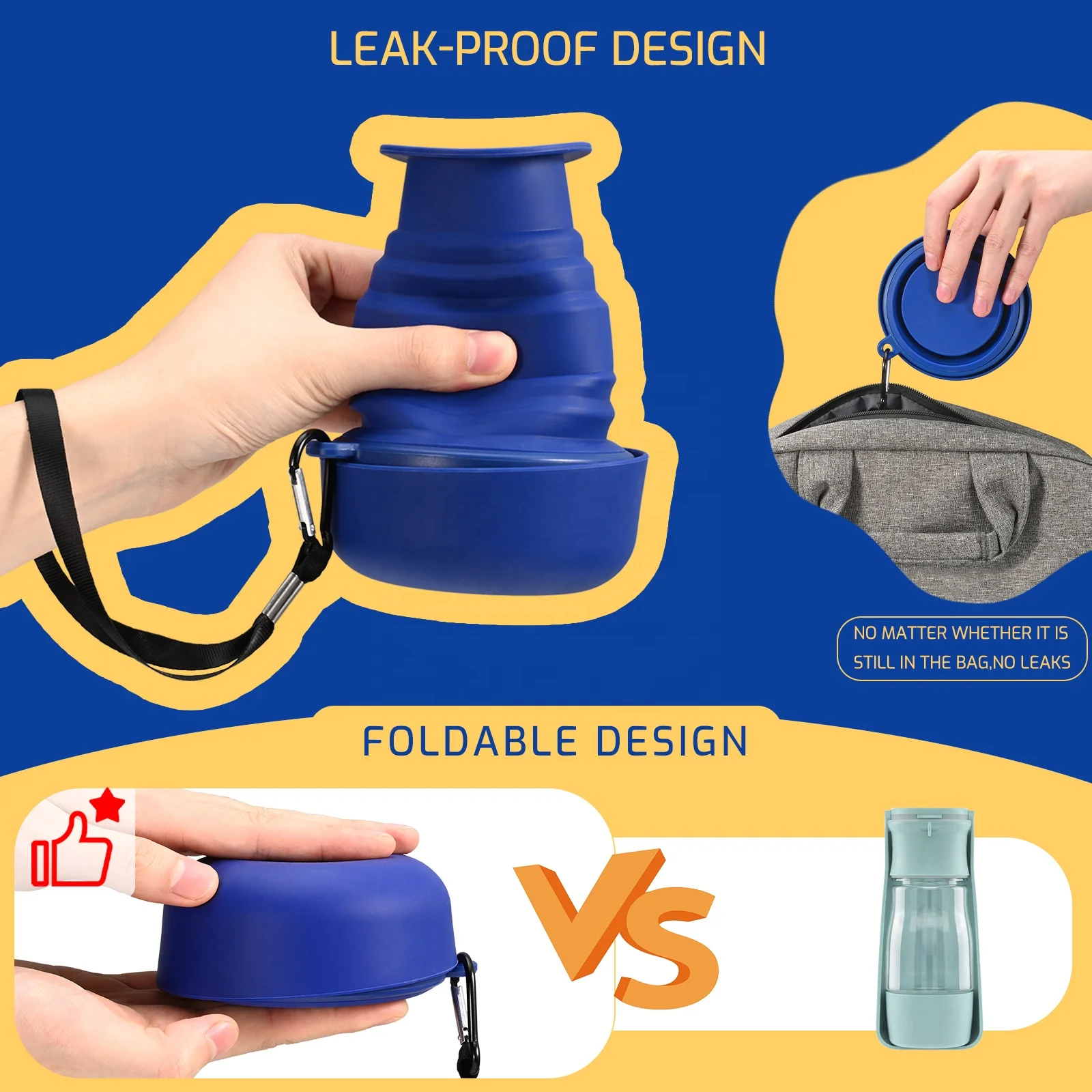 500ML Portable Dog Water Bottle Pet Travel Bpa-free Dog Water Travel Water Bottles Filter and Food Bottle