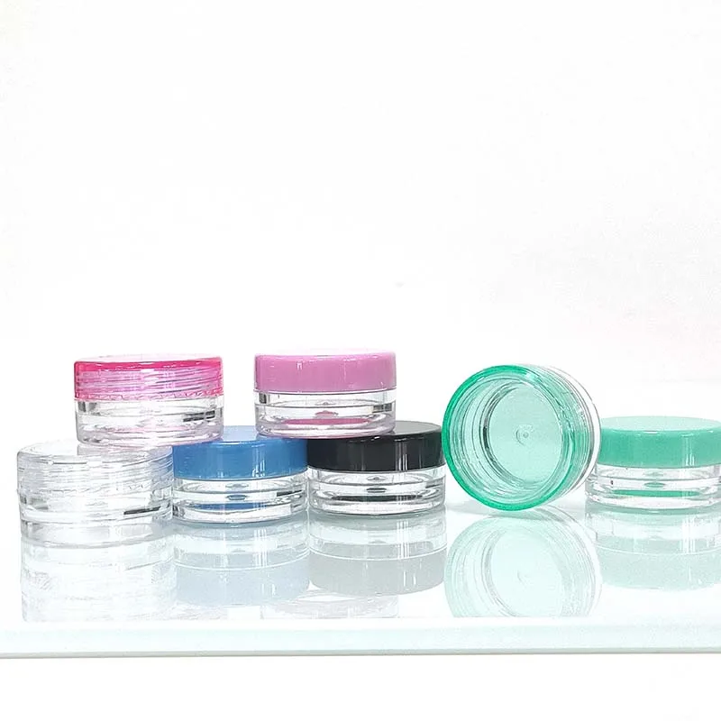 5ml 10ml 2.5g 3 ml 3g 5g 10g 15g 20g Small Clear Cream Jar Plastic Pot Box Mini Transparent Cosmetic sample Container with Lids