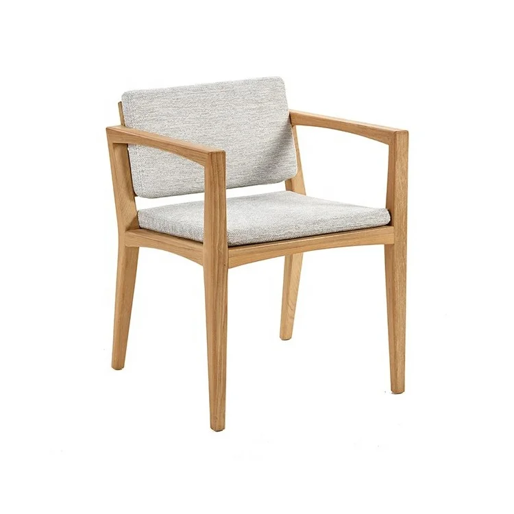 
modern indoor restaurant hotel living room aluminium dining chair and table teak wood beach patio Outdoor garden dining set 