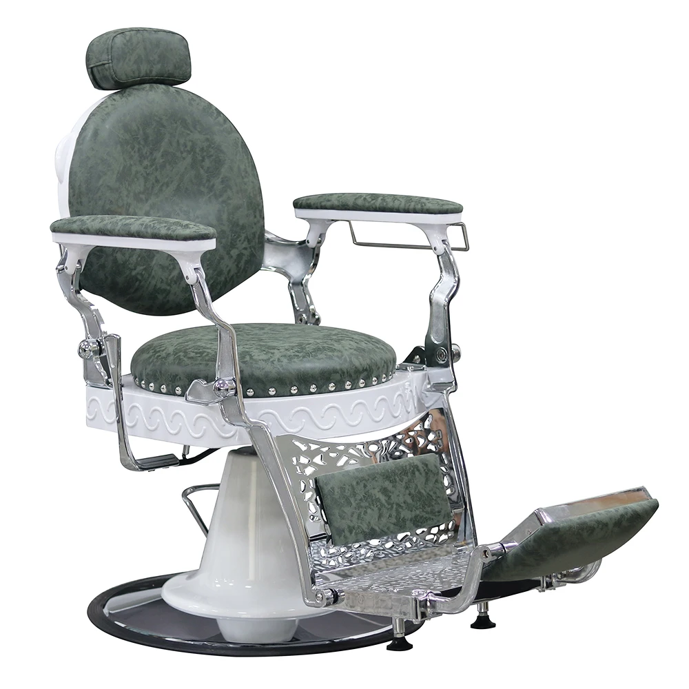 Heavy Duty reclining Salon Equipment Chrome Round Base saloon furniture hydraulic Pump barber chair for Wholesale